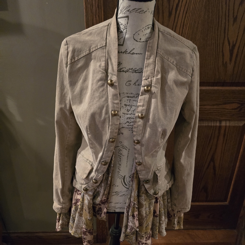 Oli & Hali Beige Blazer with Gold Buttons